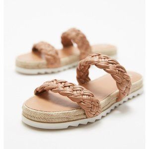 MARC FISHER jamie tan braided slide sandals 8.5